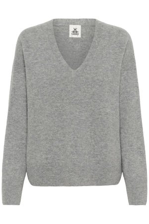 KBAnemone V-neck Medium Grey Melange - 103702 - 10105773