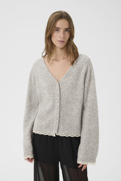KBEris Cardigan Grey Melange - 105059 - 10105831 Thumbnail