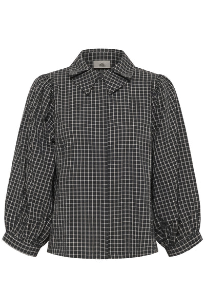 KBEllen Frosty Blouse Dark Grey Check - 109174 - 10105850 Thumbnail