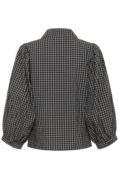 KBEllen Frosty Blouse Dark Grey Check - 109174 - 10105850 Thumbnail