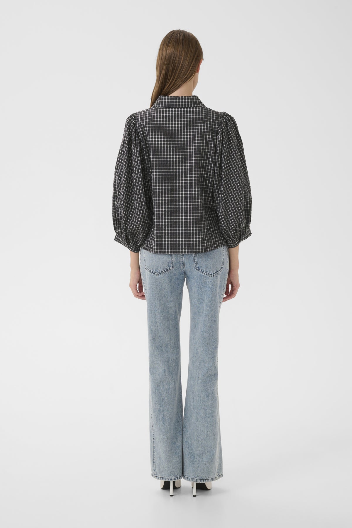 KBEllen Frosty Blouse Dark Grey Check - 109174 - 10105850