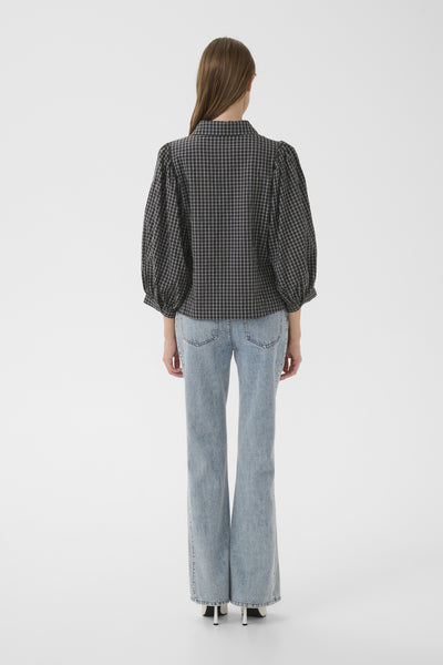 KBEllen Frosty Blouse Dark Grey Check - 109174 - 10105850 Thumbnail