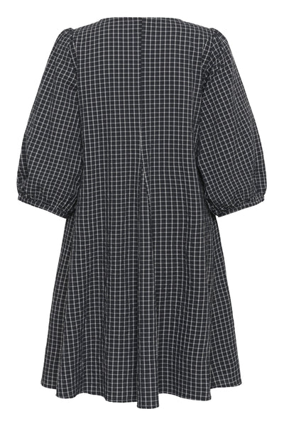 KBEllen Indie Dress Dark Grey Check - 103042 - 10105851 Thumbnail