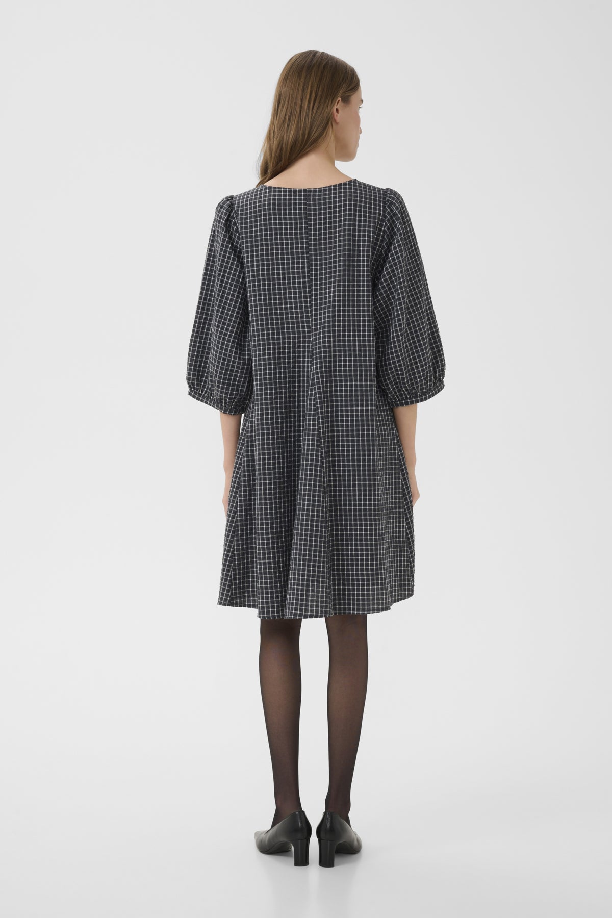 KBEllen Indie Dress Dark Grey Check - 103042 - 10105851