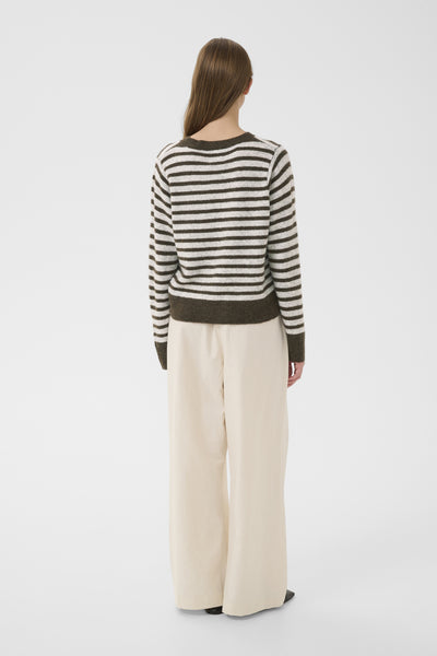 KBNoabelle stripe Cardigan Chocolate Chip Melange Stripe - 10105855 Thumbnail