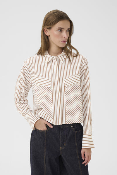 KBElmira Short Shirt Cinnamon Stripe - 109217 - 10105866 Thumbnail