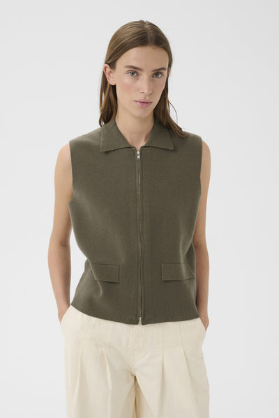 KBElvina Waistcoat Deep Lichen Green - 180312 - 10105895 Thumbnail