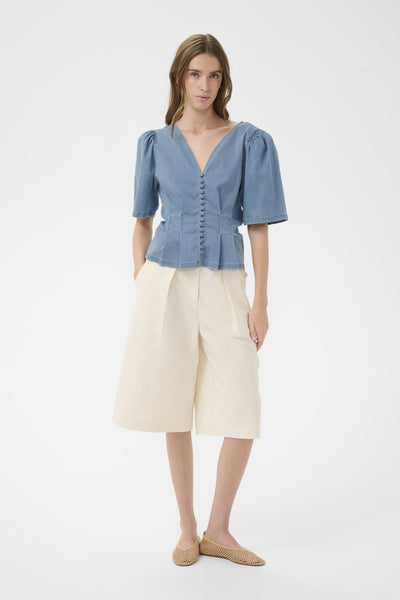 KBFrancie Blouse Light Blue Denim - 100129 - 10105957 Thumbnail
