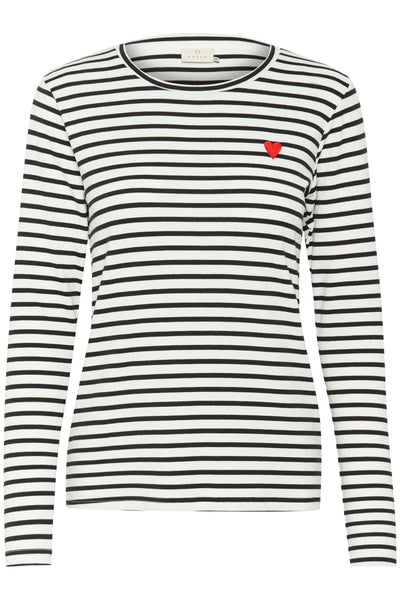 Liddy T-Shirt Chalk/Black-Fiery Red Heart Thumbnail