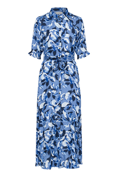 KAvelana Maxi Dress Blue Blurry Leafs - 10504043 Thumbnail