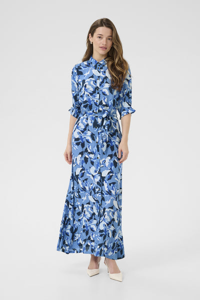 KAvelana Maxi Dress Blue Blurry Leafs - 10504043 Thumbnail