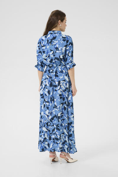 KAvelana Maxi Dress Blue Blurry Leafs - 10504043 Thumbnail