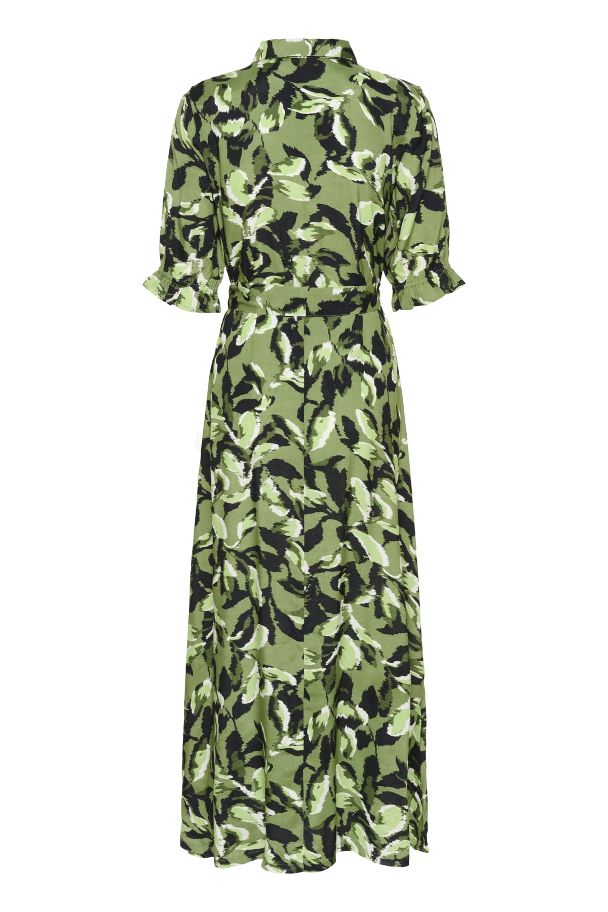 KAvelana Maxi Dress Green Blurry Leafs