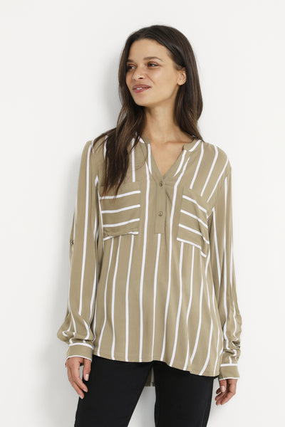 KAbabara Blouse Green Mermaid / Chalk Stripe - 10504603 Thumbnail