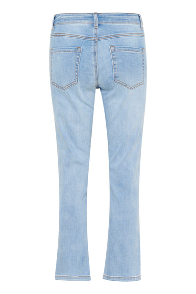 KAsinem Jeans Cropped Light Blue Washed Denim - 10506133 Thumbnail