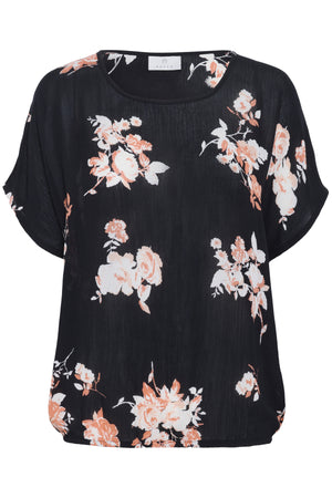 KAamber SL Printed Black / Peach Flower Print - 10508257