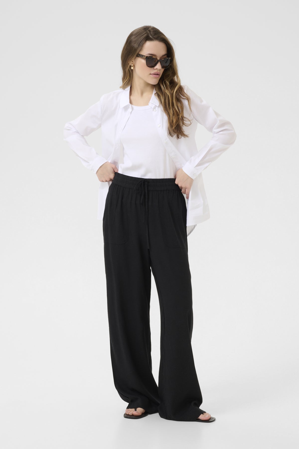 KAmilia Long Wide Pants HW Black deep - 10508314