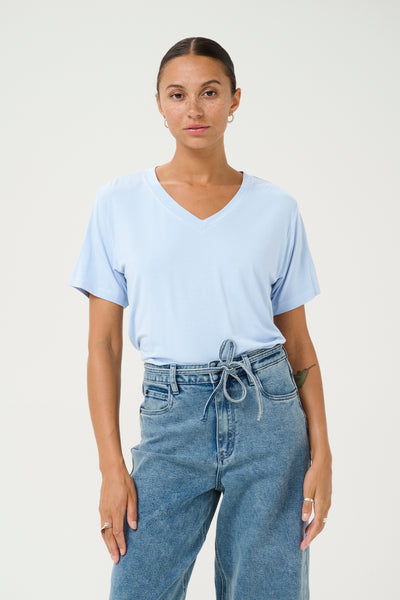 KAfrida V-neck T-Shirt Soft Chambray - 10508581 Thumbnail
