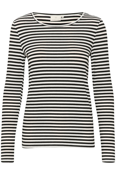 KAbenedikte T-Shirt Black/Chalk Stripe - 10508697 Thumbnail
