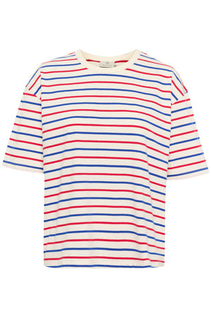 KAwinny 1/2 Sleeve T-Shirt Ant.White/Surf The Web Stripe