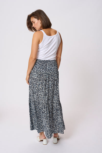 KAmaxi Smock Skirt Blue / White Graphic Print - 10508816 Thumbnail