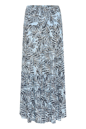 KAmaxi Smock Skirt Blue Leaf Print - 10508816