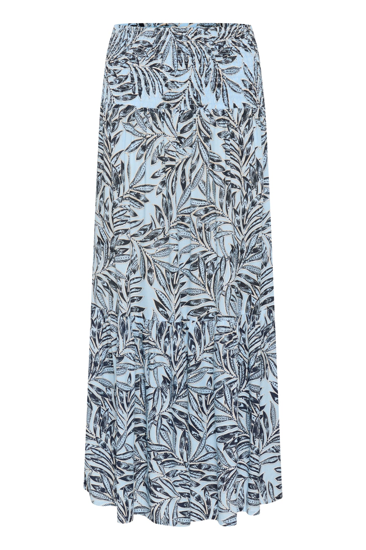 KAmaxi Smock Skirt Blue Leaf Print - 10508816