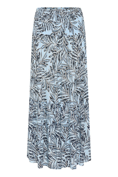 KAmaxi Smock Skirt Blue Leaf Print - 10508816 Thumbnail