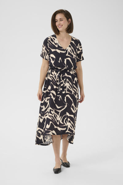 KAbeathe Dress Black/Nature Organic Lines - 10508894 Thumbnail