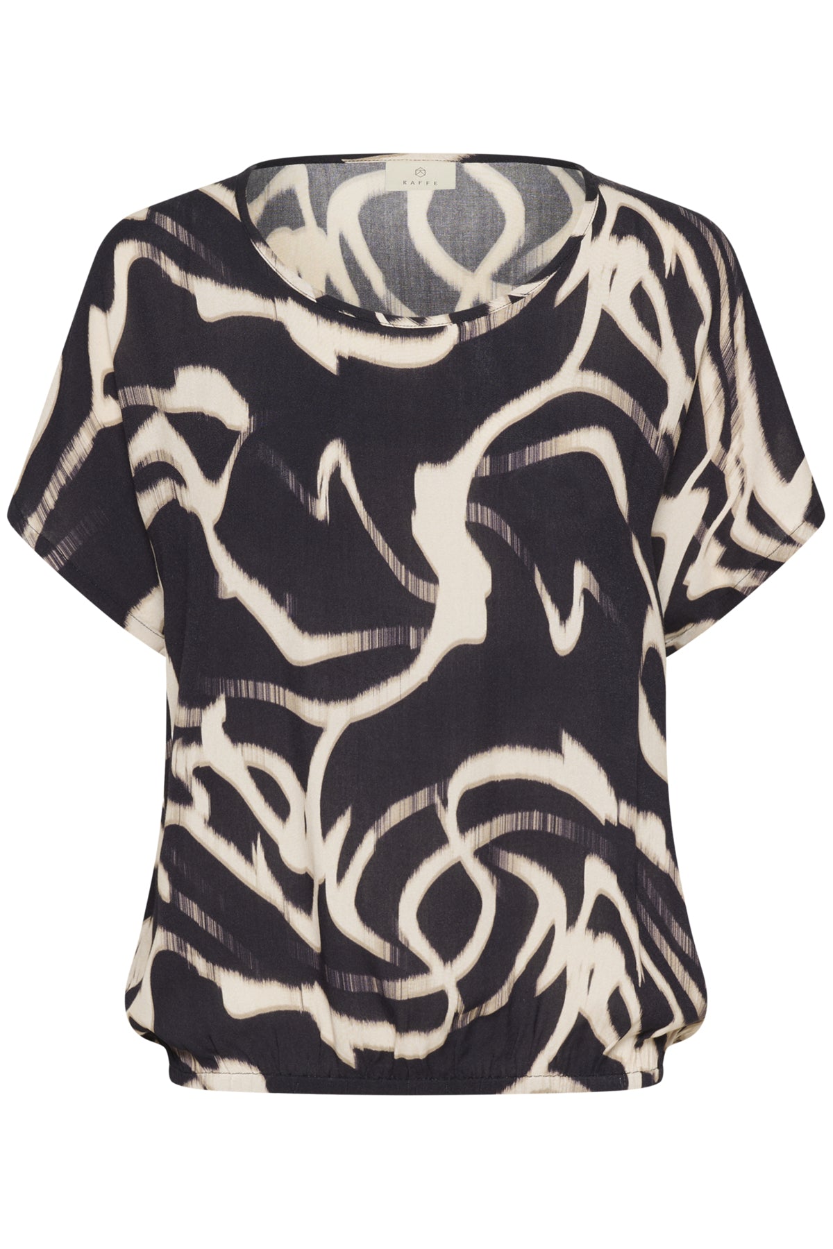 KAbeathe Stanley Blouse Black/Nature Organic Lines - 10508896