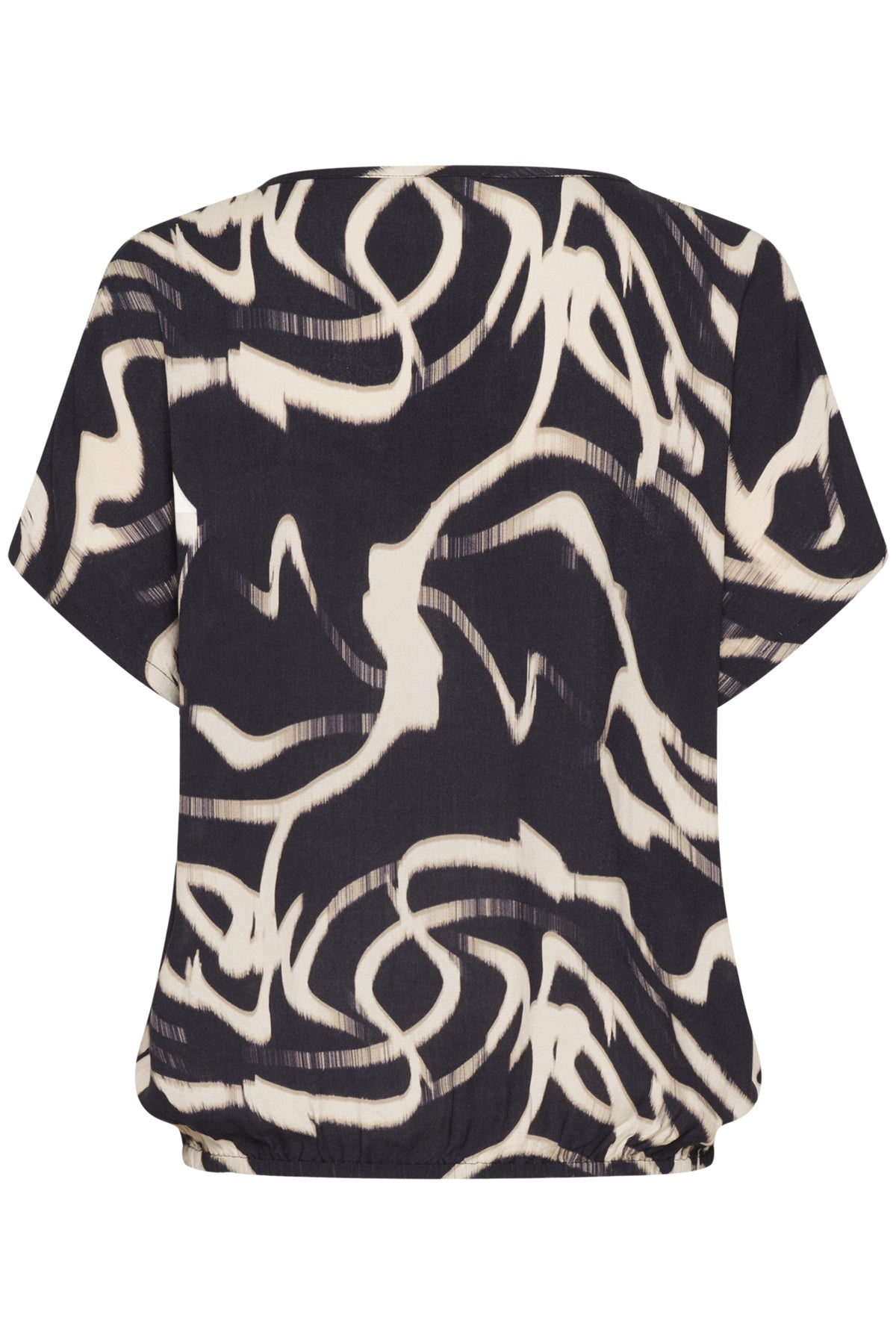 KAbeathe Stanley Blouse Black/Nature Organic Lines - 10508896