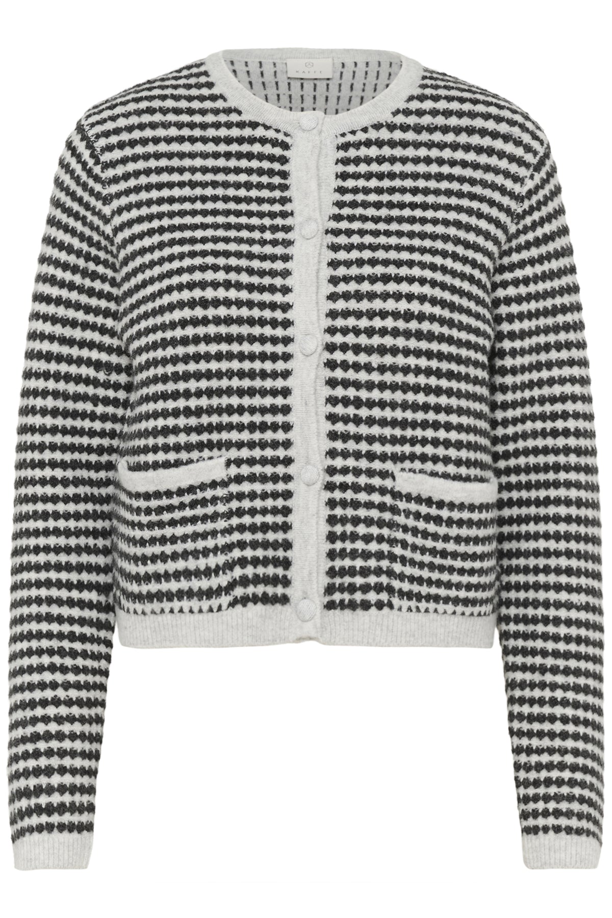 KAellery Knit Cardigan Light Grey M./Black Structure - 10509031