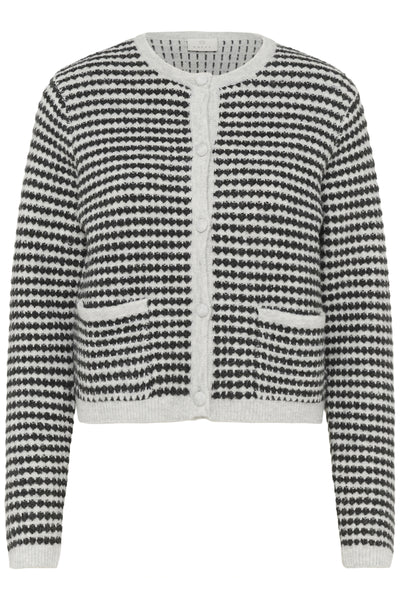 KAellery Knit Cardigan Light Grey M./Black Structure - 10509031 Thumbnail