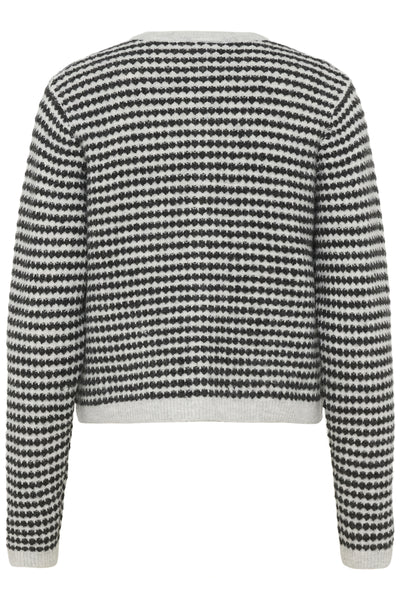 KAellery Knit Cardigan Light Grey M./Black Structure - 10509031 Thumbnail