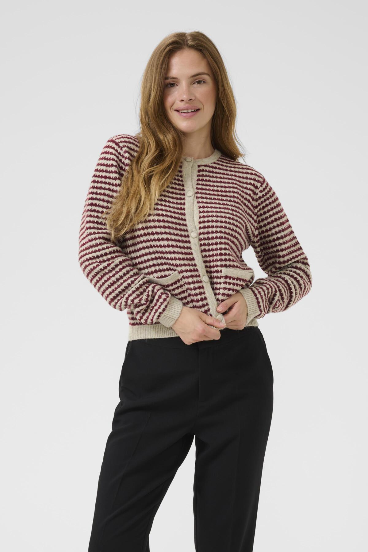 KAellery Knit Cardigan Feather gray mel./windsor wine - 10509031