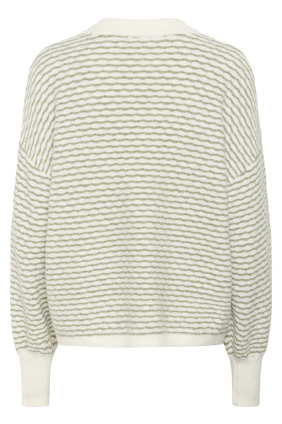 KAellery Knit Pullover Oil Green/Turtledove Stripe - 10509032 Thumbnail