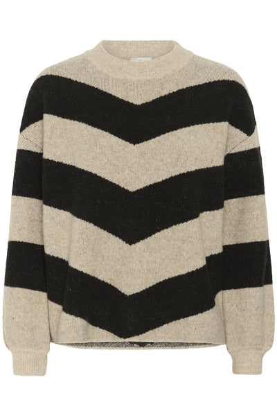 KAverana Knit Pullover Feather Gray M./Black Stripe - 10509061 Thumbnail