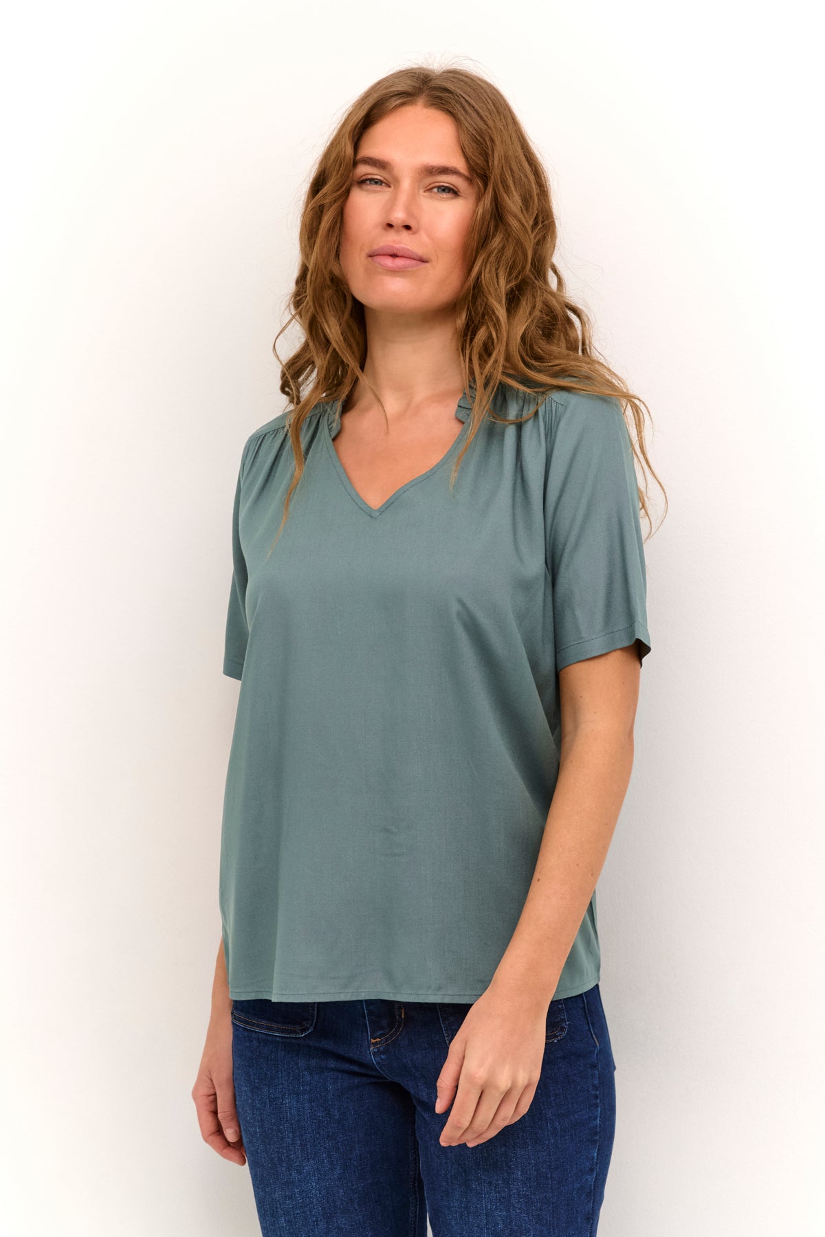 KAtina Solid Blouse Balsam Green - 10509457