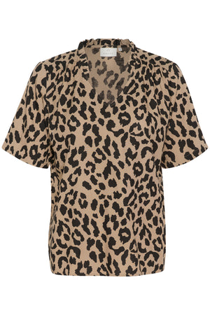 KAtina Printed Blouse Brown/Black Animal Print - 10509474
