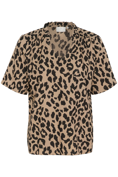KAtina Printed Blouse Brown/Black Animal Print - 10509474 Thumbnail