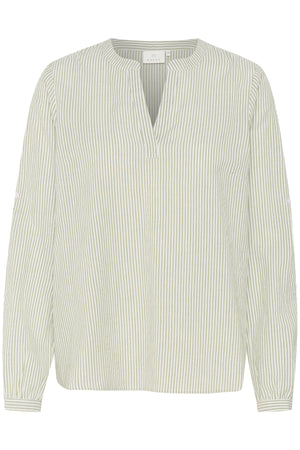 KAlena Shirt Green/Chalk Stripe