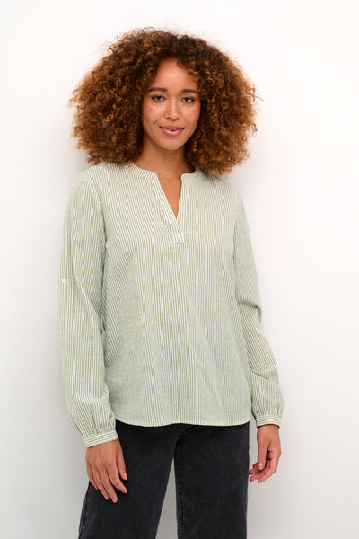 KAlena Shirt Green/Chalk Stripe Thumbnail