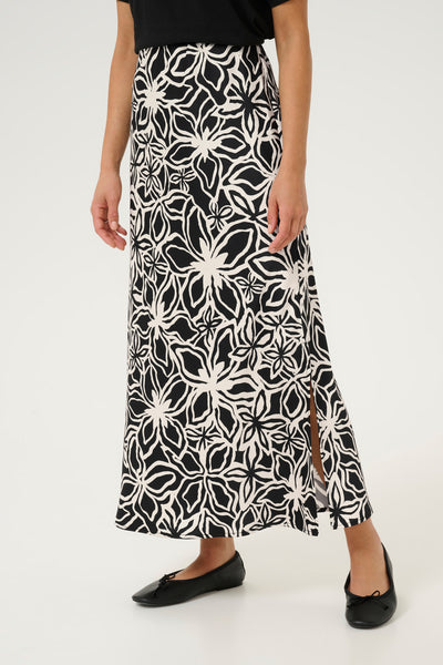 KAvera Skirt Black / Light Beige Flower - 10509609 Thumbnail