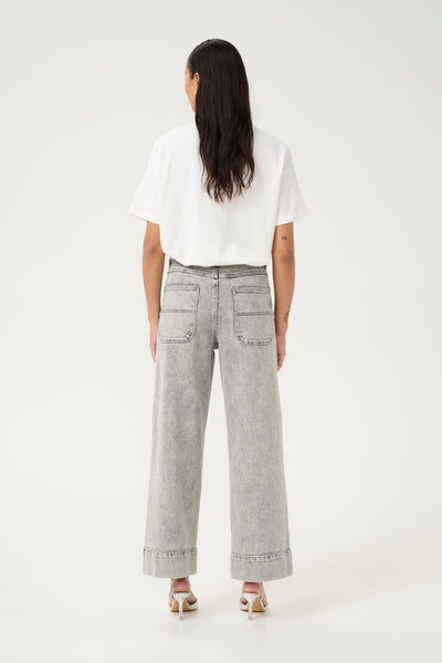 KAamelia 7/8 Jeans Grey Washed Denim - 10509652 Thumbnail