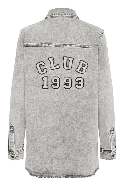 KAamelia Denim Shirt Grey Washed Denim - 10509655 Thumbnail