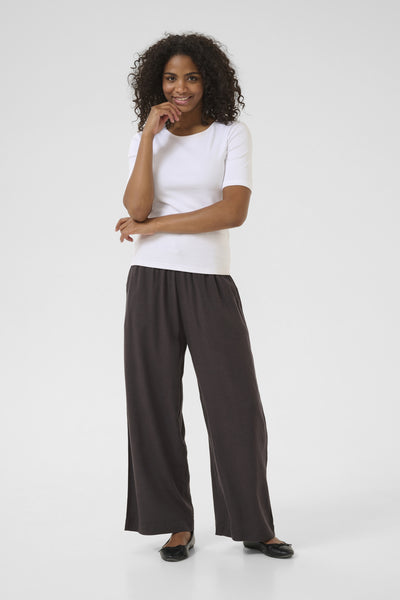 KAmilia Cropped Wide Pants Black Oyster - 10509666 Thumbnail