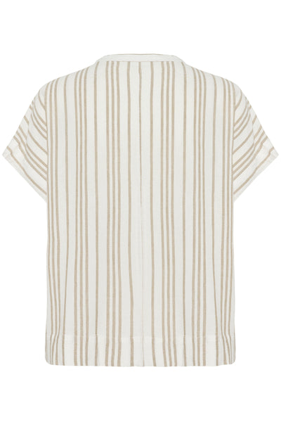 KAmilia Wing SL Blouse Chalk / Chinchilla Stripe - 10509670 Thumbnail