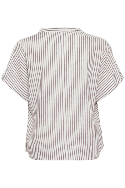 KAmilia Wing SL Blouse Chalk/Fudge Stripe - 10509670 Thumbnail