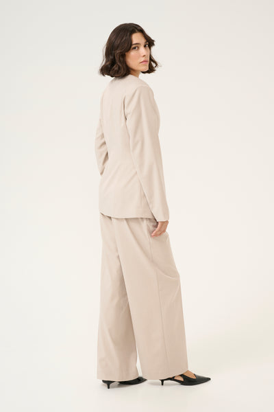 KAvindy Collarless Blazer Feather Gray Melange - 10509673 Thumbnail