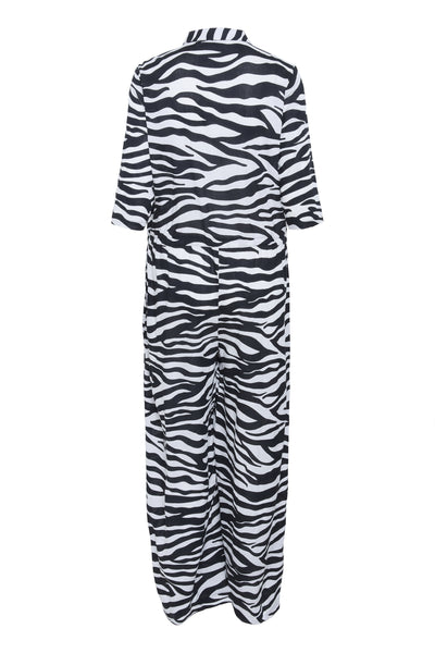 KAsanne Plain Weave Jumpsuit P Black/Chalk Animal Print - 10509808 Thumbnail
